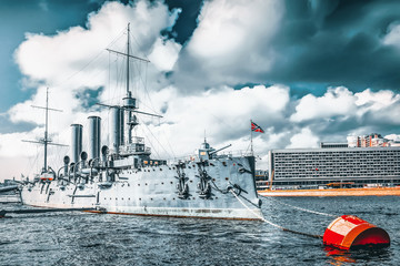 Cruiser Avrora in the city Saintt-Petersburg. Russia