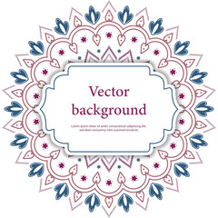 Vector floral mandala for your design with abstract ornament and place for text