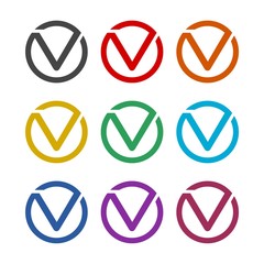 Creative Letter V Logo Design color icon set isolated on white background