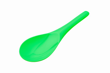 Beautiful green plastic melamine ladle or spoon for kitchenware