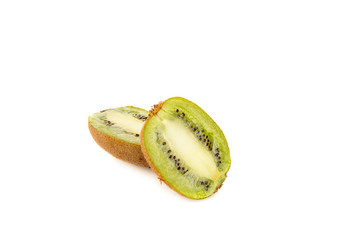 juicy cut exotic ripe kiwi isolated on white