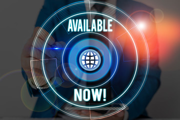 Handwriting text writing Available Now. Conceptual photo you can find it obtain or operable at this current moment