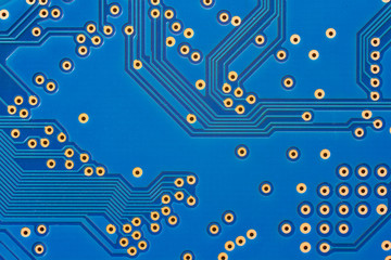 Close up shot of a blue microchip