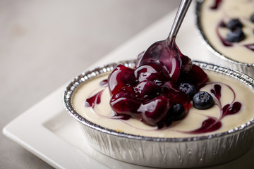 Blueberry pie fresh creamy cottage cheese dessert