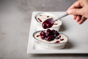 Blueberry pie fresh creamy cottage cheese dessert