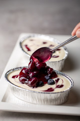 Blueberry pie fresh creamy cottage cheese dessert