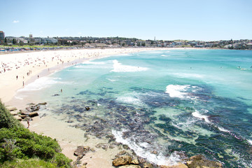 Obraz na płótnie Canvas Bondi Beach in Sydney, Australia. Idyllic beach in the eastern suburbs of Sydney.