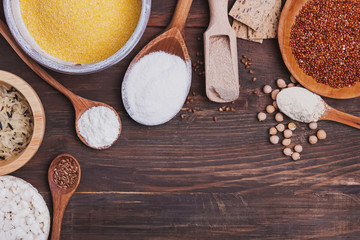 Gluten free grains and alternative flour products.