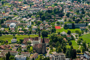 Aerial landscape of Interlaken city