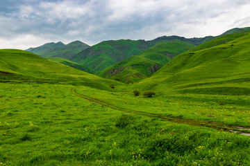 Fototapeta na wymiar Relief picturesque mountains of Transcaucasia, summer landscape of Armenia