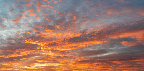 spectacular and colorful sunset sky