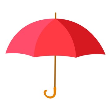 Red classic umbrella, equipment for rainy or snowy days weather.