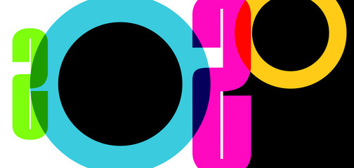 2020 - illustration graphique et colorée pour la nouvelle année.