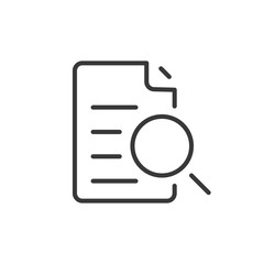 Vector illustration of search concept with check list on clipboard and magnifying glass. Stock vector illustration isolated on white background.