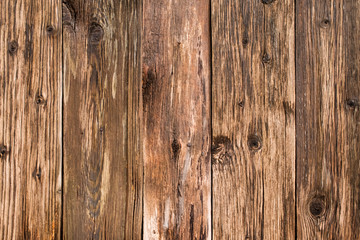 Old  brown wooden plank texture background  with vertical  boards.