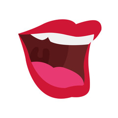 female mouth icon, flat design