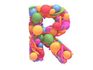 Fototapeta na wymiar Multicolored balloon font.