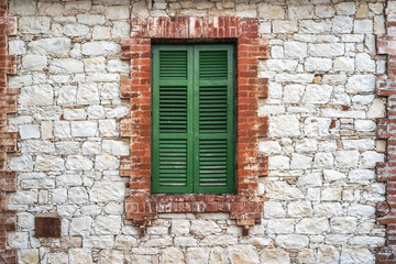 Fototapeta na wymiar The facade of the Cypriot village house.