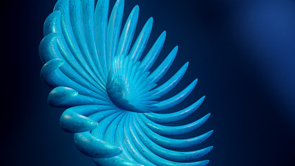 Organisches Design: Abstrakte blaue Blume