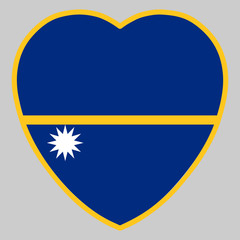 Fototapeta premium Nauru Flag In Heart Shape Vector illustration Eps 10