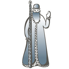 Russian Father Frost . Vector cartoon illustration.