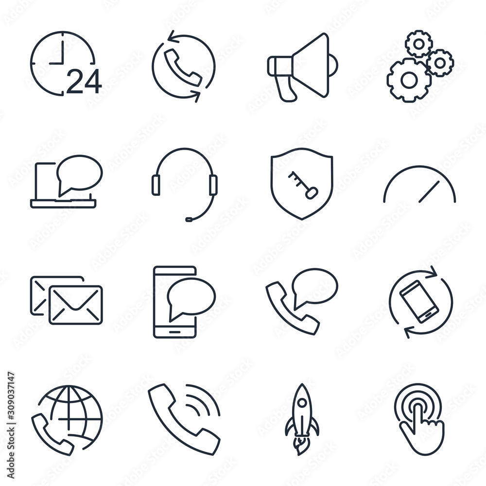 Aufkleber support service set icon template color editable. support service pack symbol vector sign isolated o