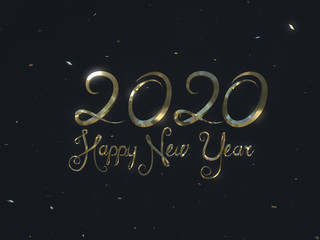 Fototapeta na wymiar Happy new year 2020. 3d rendering.