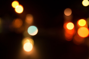 garland in blur on a black background