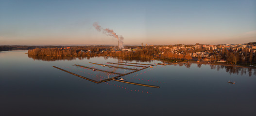 Cityscape of Lohja from the air.