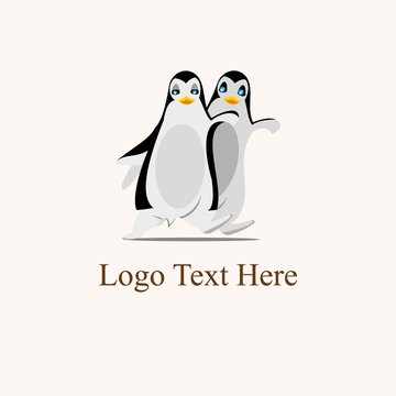 dance pinguin logo vector