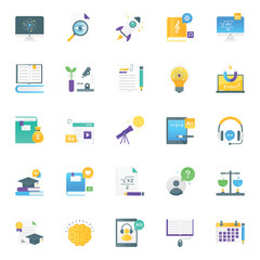 Pack Of Science Flat Icons 