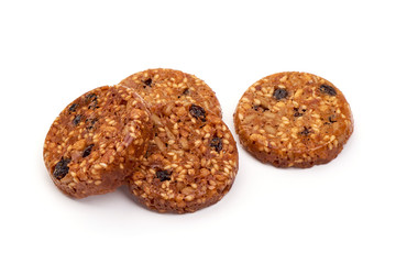 Glazed kozinaki sweets, isolated on white background