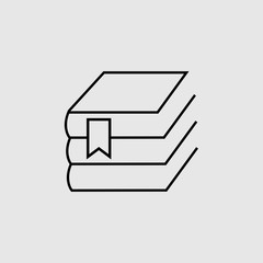 Book vector icon.  Lined flat sign for mobile concept and web design. book with bookmark glyph icon. Symbol, logo illustration. Vector graphics.