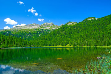 Malghette lake in  Trentino province, Italy