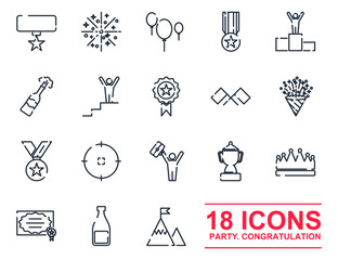 Premium Succes set icon template color editable. Party pack symbol vector sign isolated on white background icons vector illustration for graphic and web design.
