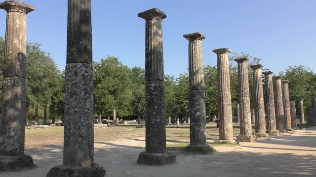 The Palaestra or Palestra, an ancient edifice part of the gymnasium at the sanctuary