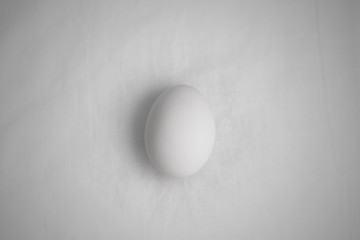 egg on white cloth flat lay