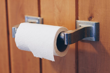 Close View of Toilet Paper Roll