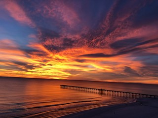 Naklejka premium sunset on the beach