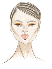 woman beauty face fashion sketch