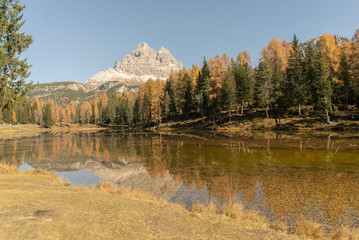 Beautiful lake and Mountain with reflection and trees