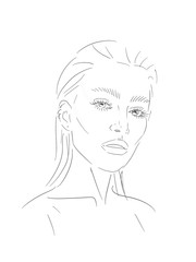 woman beauty face fashion sketch