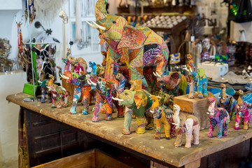 Handmade asian colorful statues
