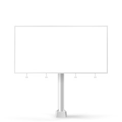 Billboard isolated on white background, blank template
