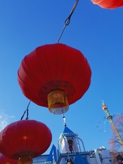 chinese lantern on background of sky - Copenhagen 