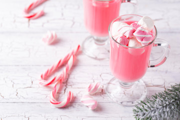 Ruby hot chocolate or pink cocoa