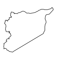 Syria map from black contour curves lines on white background. Vector illustration.