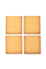 Biscuits, sweet cookies, isolated on white background