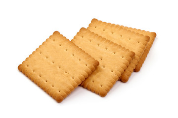 Biscuits, sweet cookies, isolated on white background