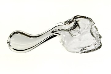Clear glass pipe accessories for smoking on white background